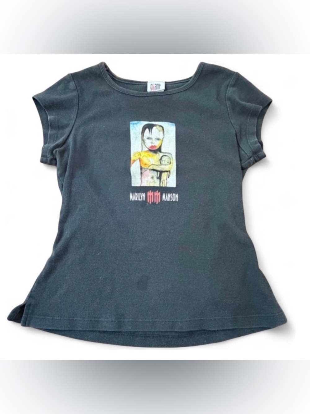 Marilyn Manson Giant Label The Golden Age of Grotesque Era Babydoll Y2K T-Shirt